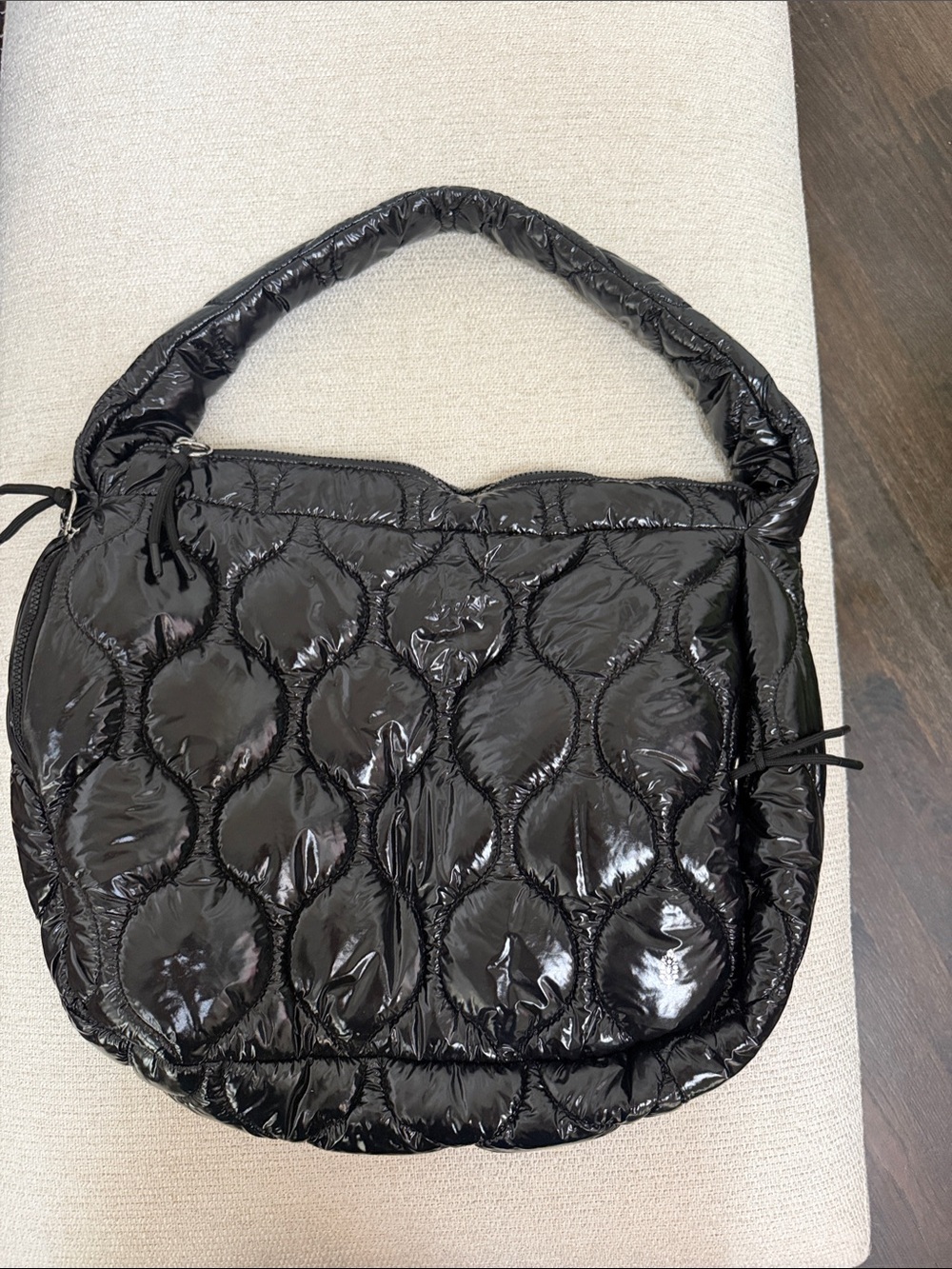 Free People Movement Quilted Glossy Shoulder Bag - Black